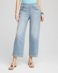 Pull-On Wide-Leg Cropped Jeans KIMANA INDIGO - Chico's online