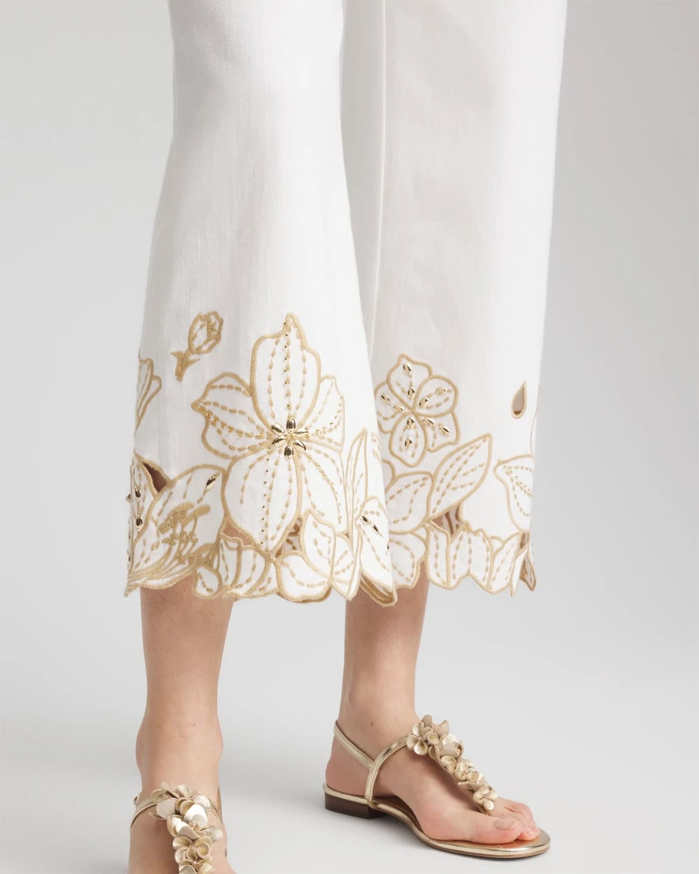 Pull-On Embellished Cropped Jeans ALABASTER - Chico's outlet