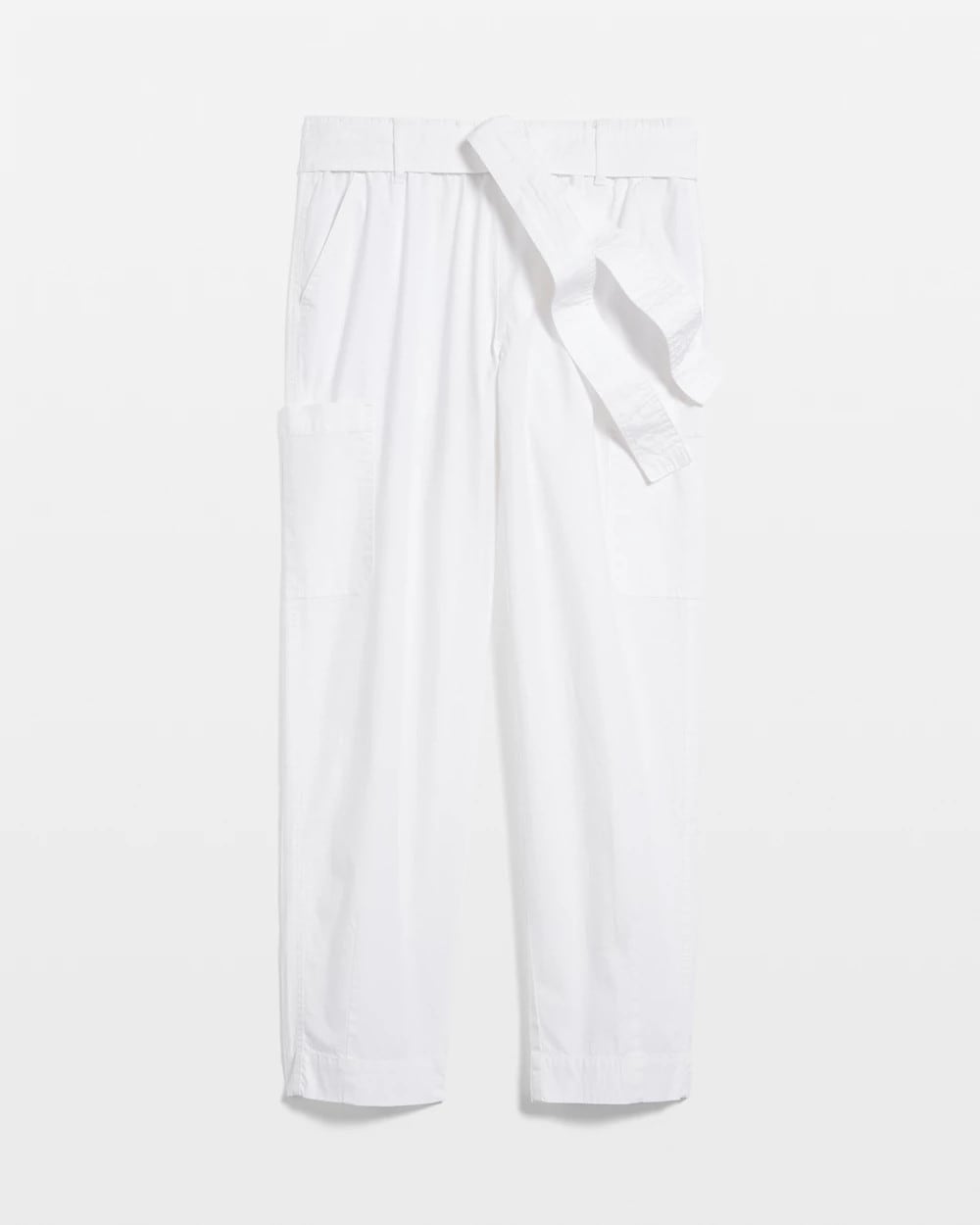 Poplin Pull-On Tapered-Leg Cropped Pants ALABASTER - Chico's sale