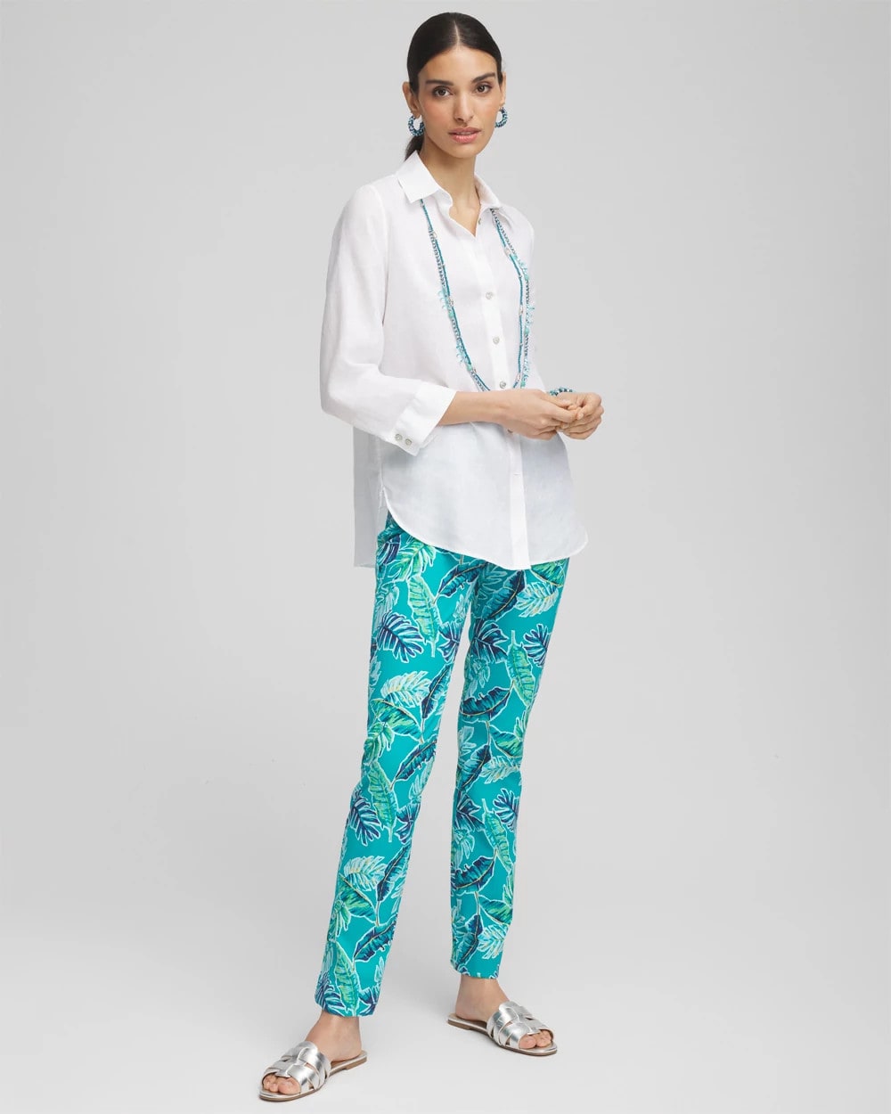 Brigitte™ Tropical  Slim Leg Pants SEASPRAY - Chico's near me