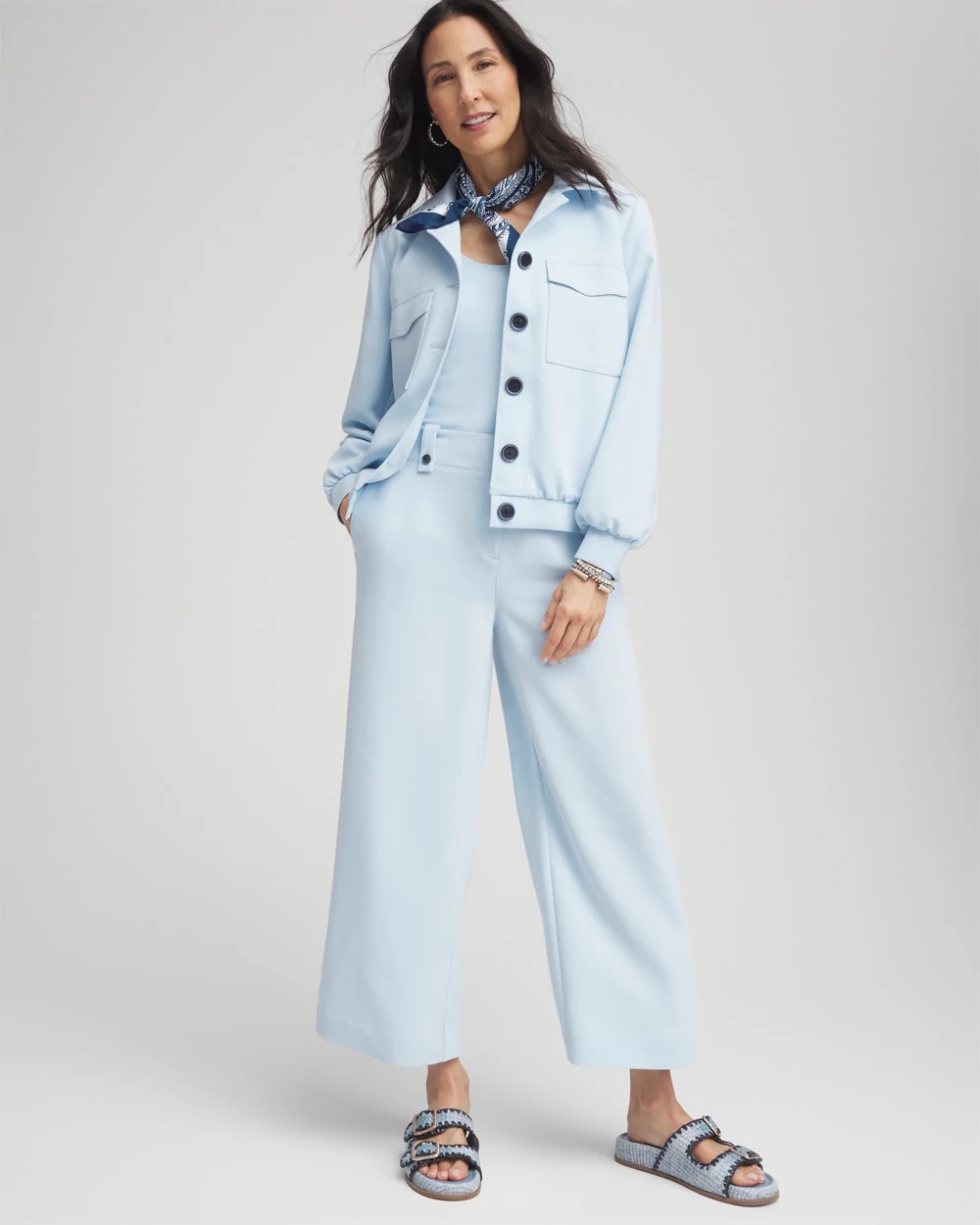 Crepe Wide-Leg Culotte Pants CRYSTAL SPRINGS - Chico's online