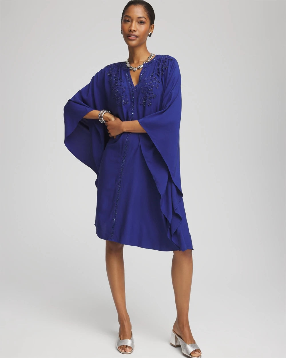 Embellished Kaftan Dress BLUE CASA - Chico's online