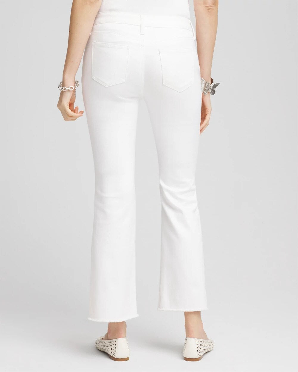 Petite No Stain Girlfriend Fray Hem Kick Flare Jeans ALABASTER - Chico's near me