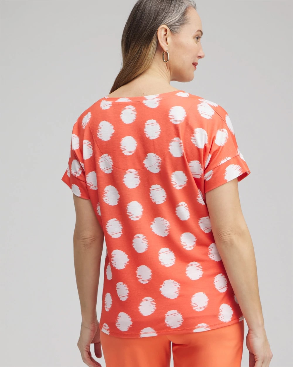 Zenergy® Dots Drop Shoulder Tee NECTARINE - Chico's sale
