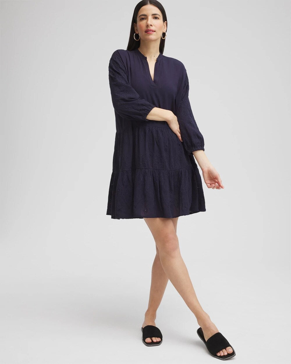Embroidered Eyelet Coverup CLASSIC NAVY - Chico's discount