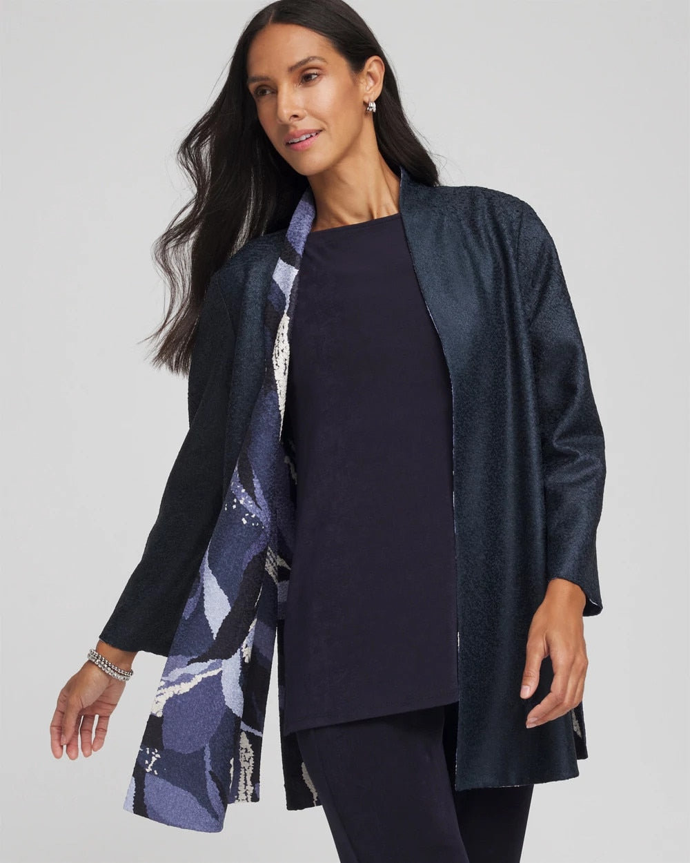 Travelers™ Wave Reversible Crushed Jacket TRAVELERS INDIA INK - Chico's sale