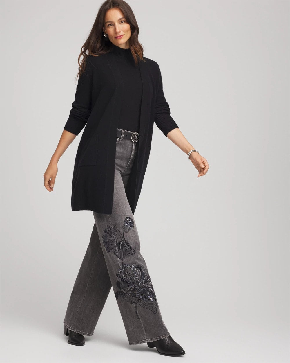 Cashmere Duster Cardigan BLACK - Chico's outlet