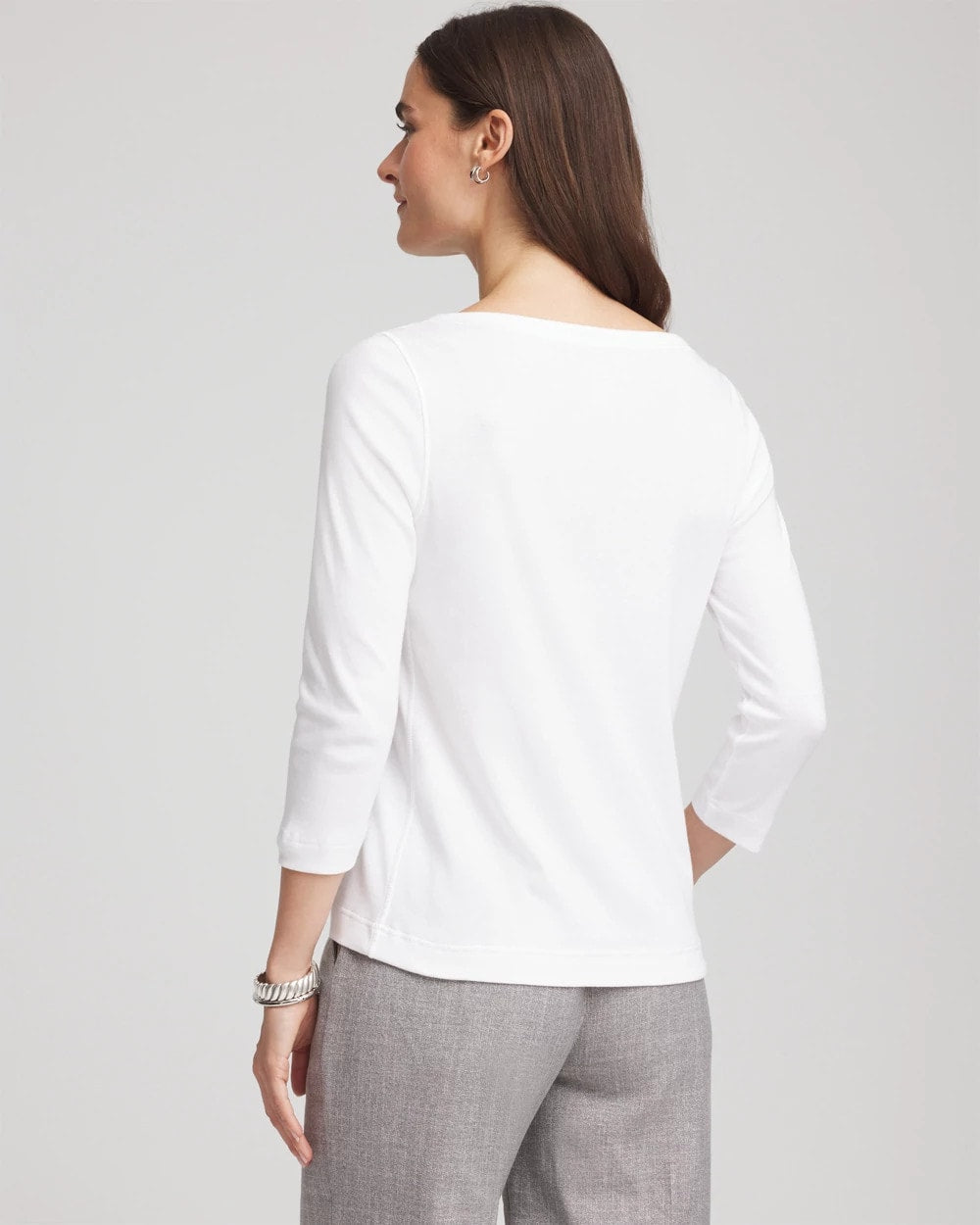 Pima Cotton 3/4 Sleeve Tee ALABASTER - Chico's near me