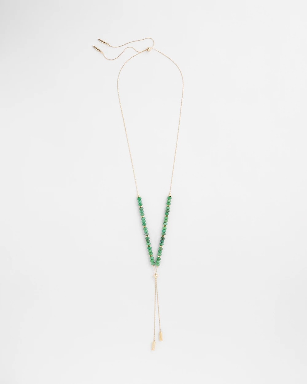 Convertible Beaded Lariat Y-Necklace GREEN - Chico's for sale
