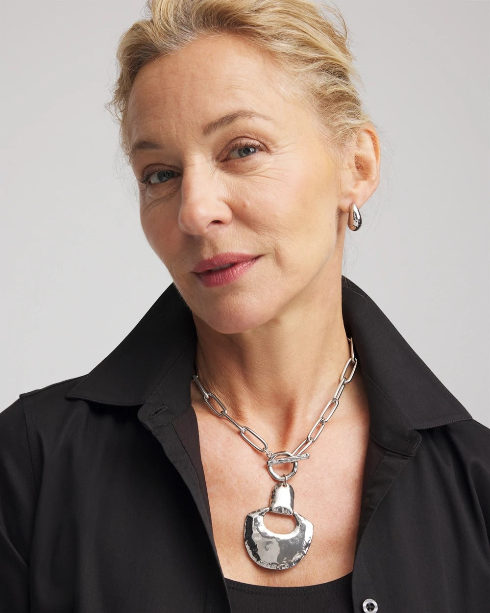 Silvertone Toggle Pendant Necklace SILVER - Chico's US