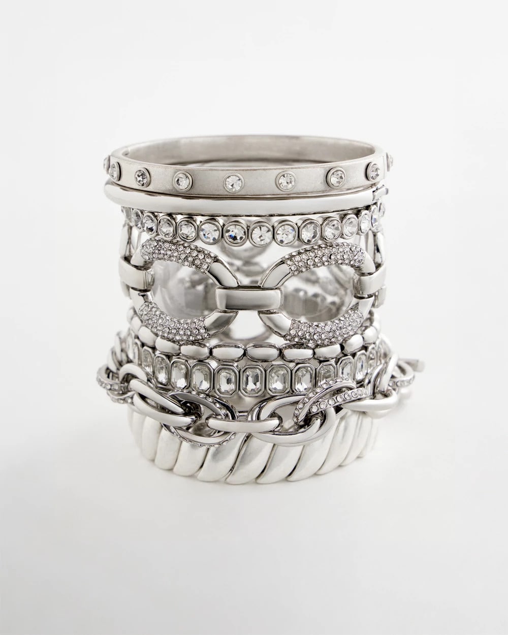 Matte Twist Stretch Bracelet SILVER - Chico's for sale