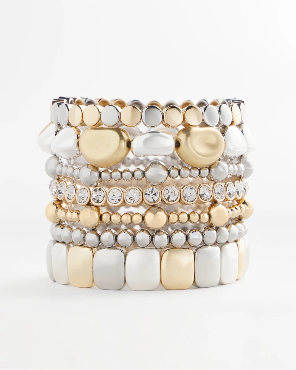 Mixed-Metal Matte Square Stretch Bracelet MIXED METALS - Chico's discount