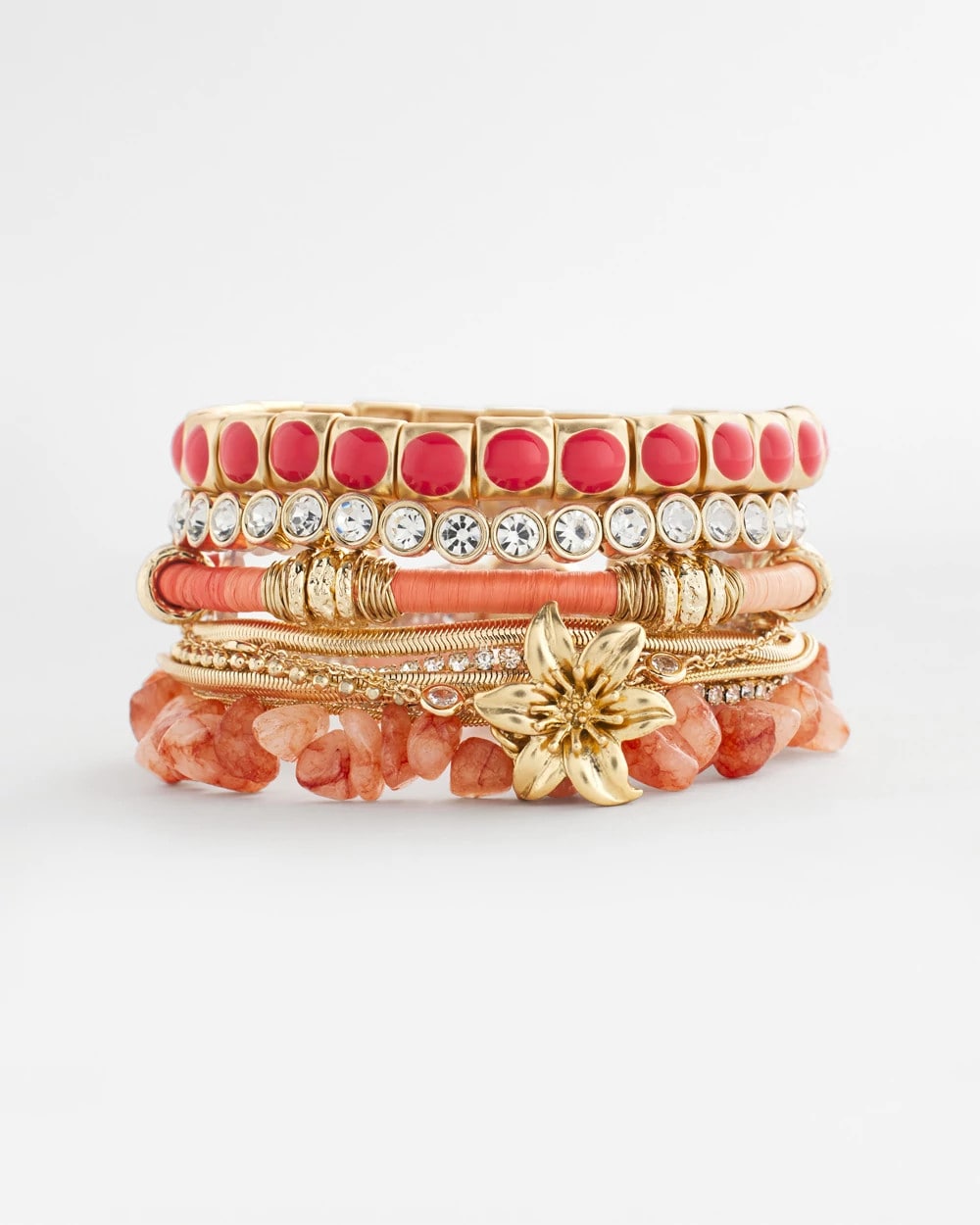 Aventurine Stone Chips Charm Bracelet ORANGE - Chico's near me