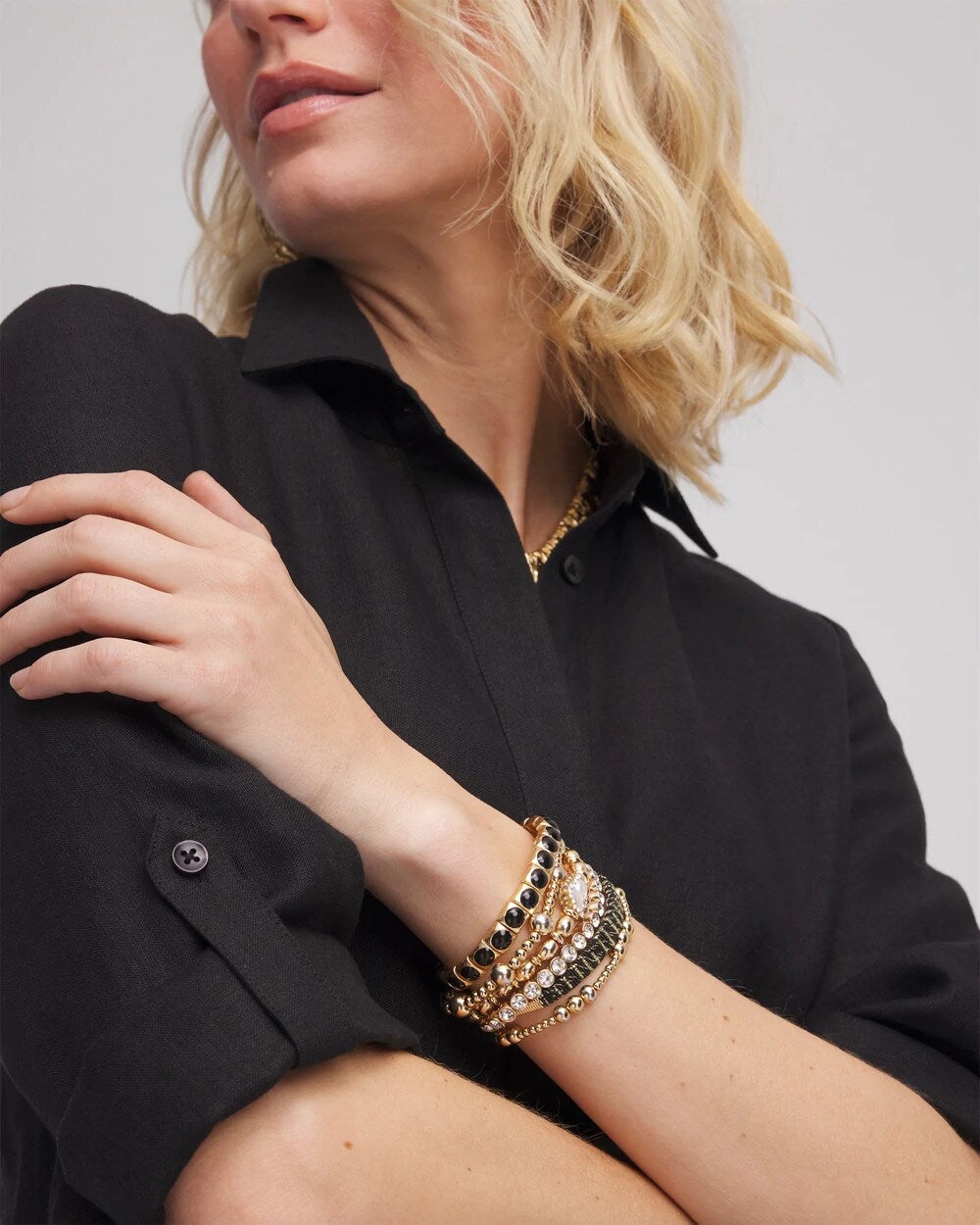 Goldtone Stretch Watchband Bracelet GOLD - Chico's for sale