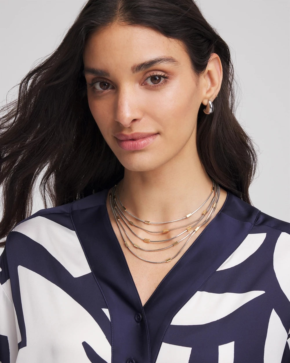 Mixed Metal Multi-Strand Necklace MIXED METALS - Chico's for sale