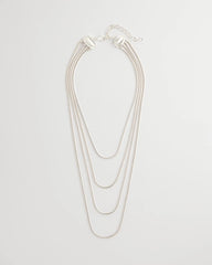 Multi-Layer Snake Chain Necklace SILVER - Chico's outlet