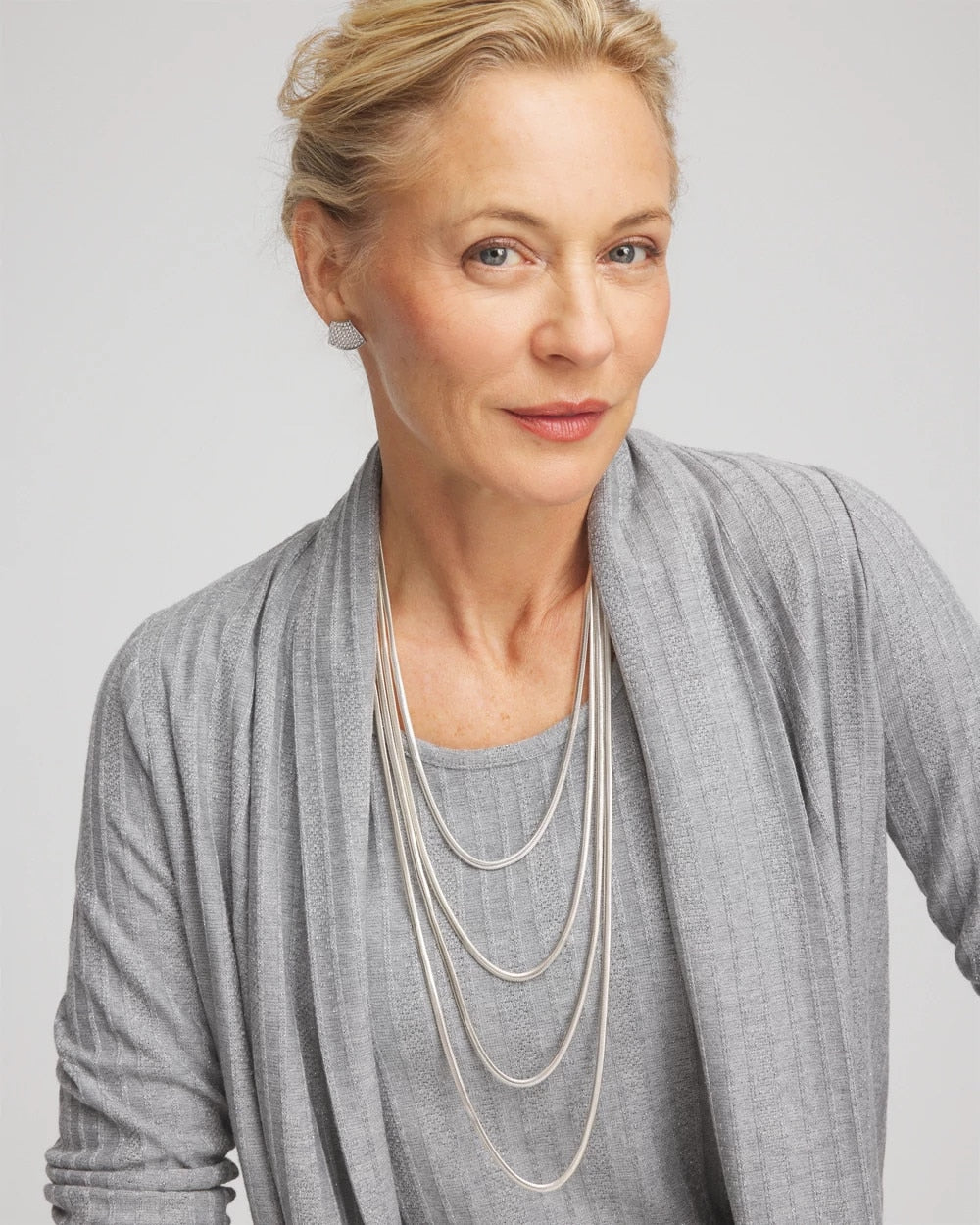 Multi-Layer Snake Chain Necklace SILVER - Chico's outlet