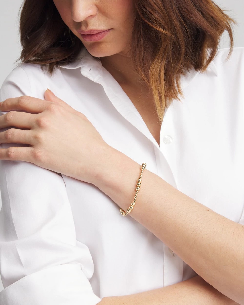 Gold-tone Small Bead Stretch Bracelet  - Chico's outlet