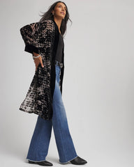 Art Deco Burnout Kimono BLACK - Chico's for sale