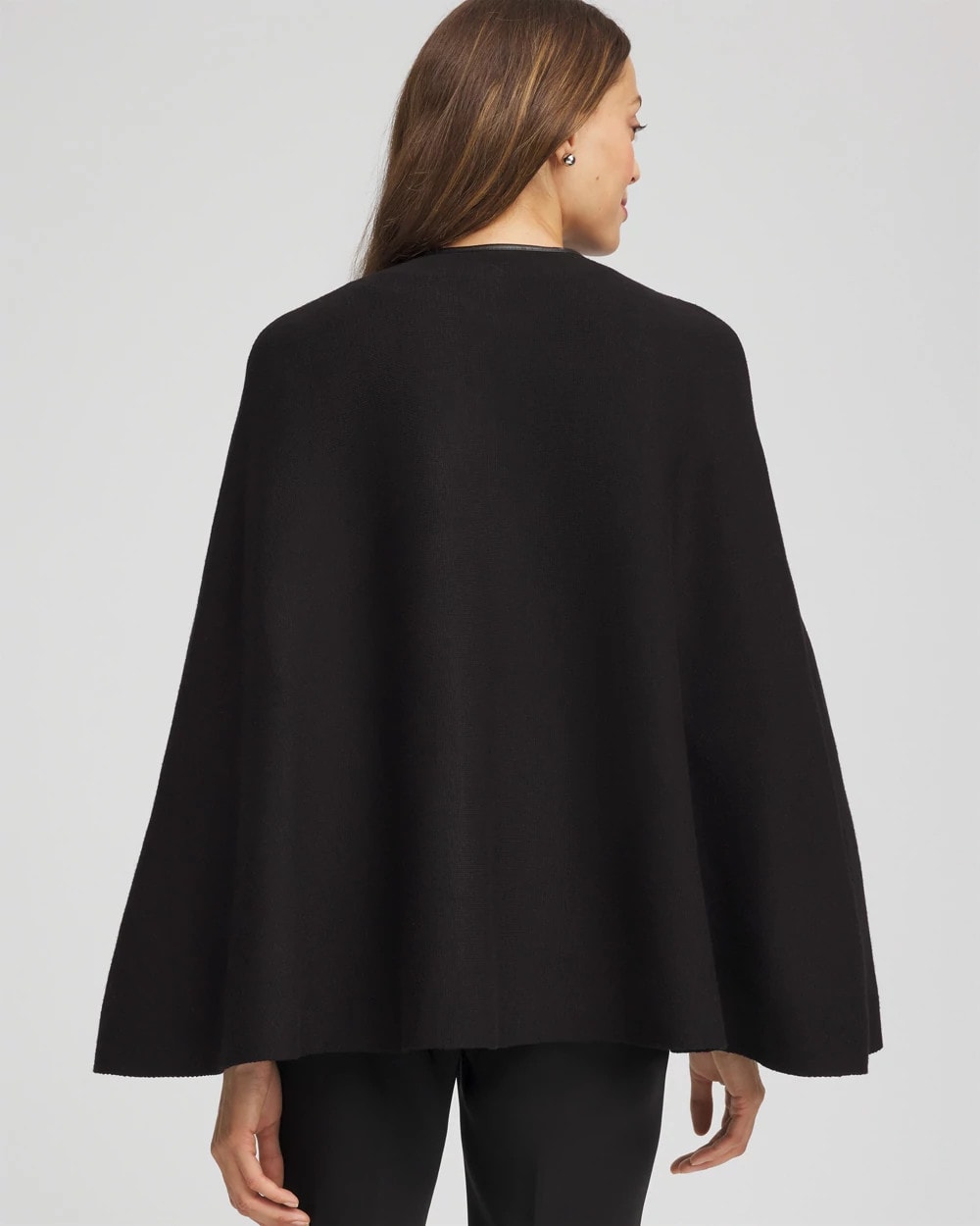 Faux Leather Trim Cape BLACK - Chico's online