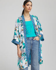 Island Motif Long Kimono TEAL WATERS - Chico's US