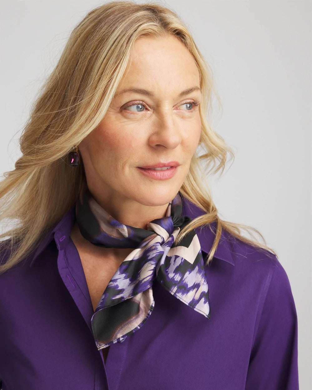 Fjord Flora Square Neckerchief Scarf BLACK - Chico's discount