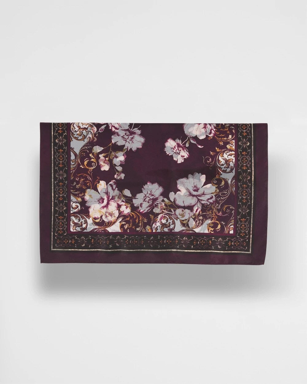 Frosty Floral Square Neckerchief Scarf BLACK - Chico's sale