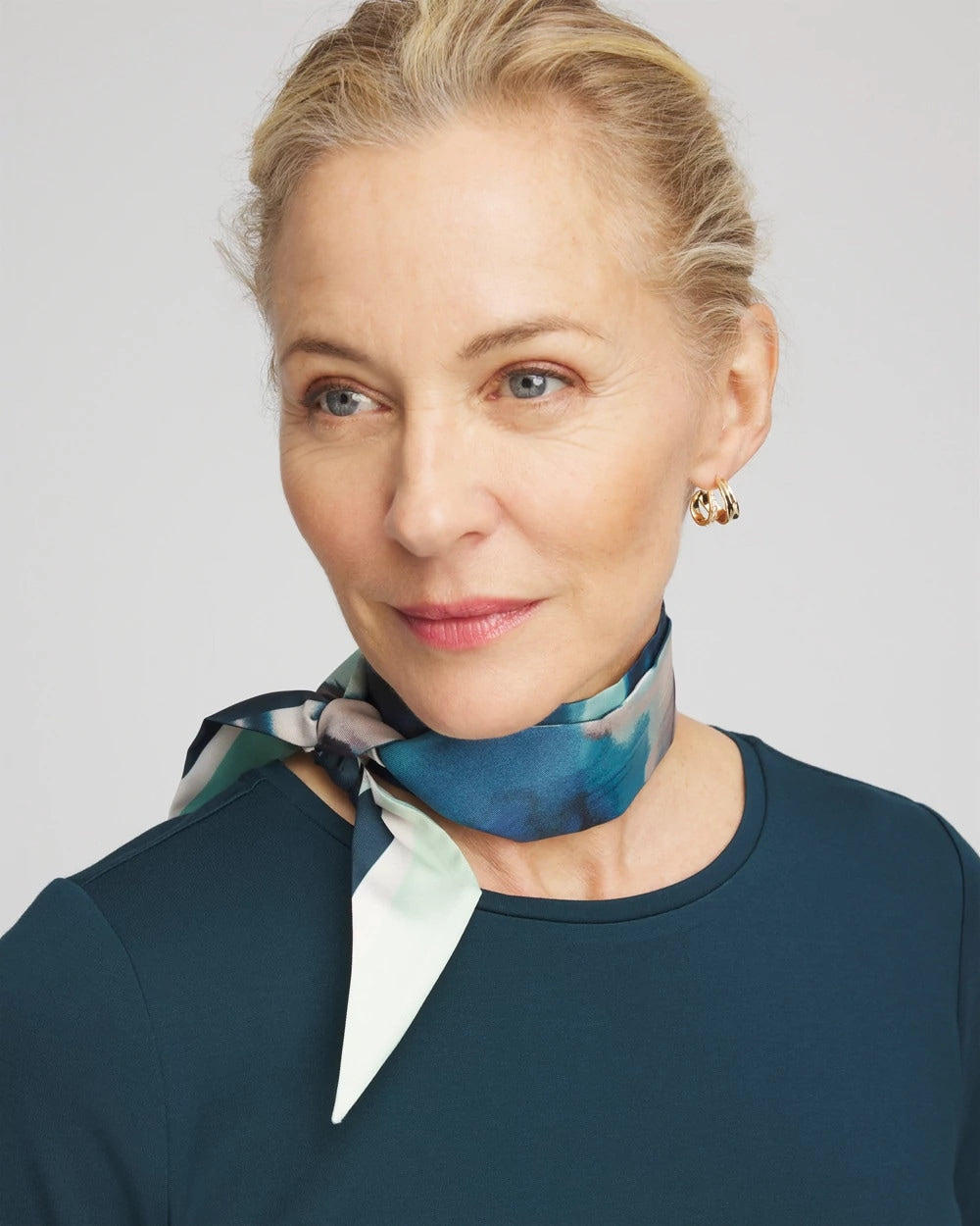 Skylight Double-Sided Skinny Scarf TEAL SHADOW - Chico's sale