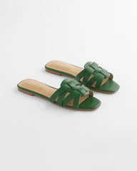 Cassidy Cross-Strap Slide Sandals GREEN - Chico's US