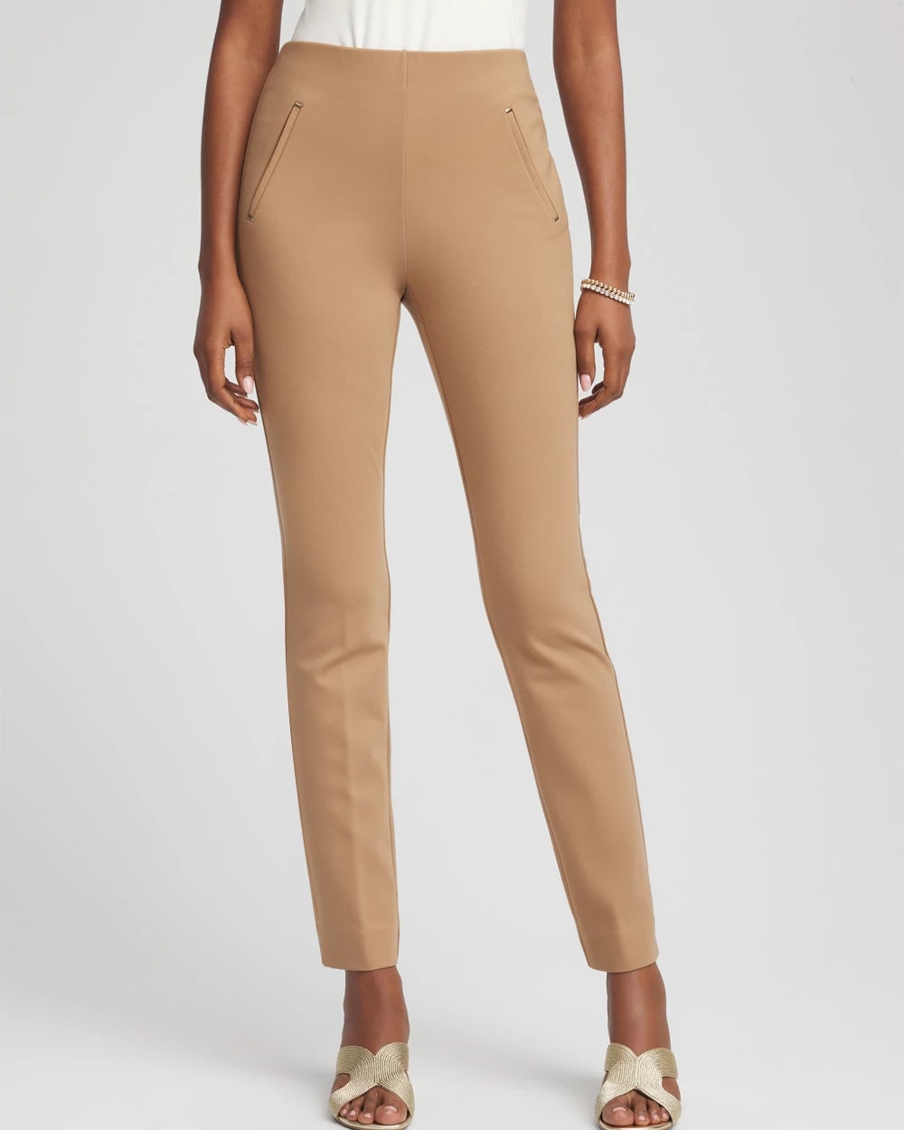 Petite Juliet Slim Trim Detail Ankle Pants CARAMEL APPLE - Chico's online