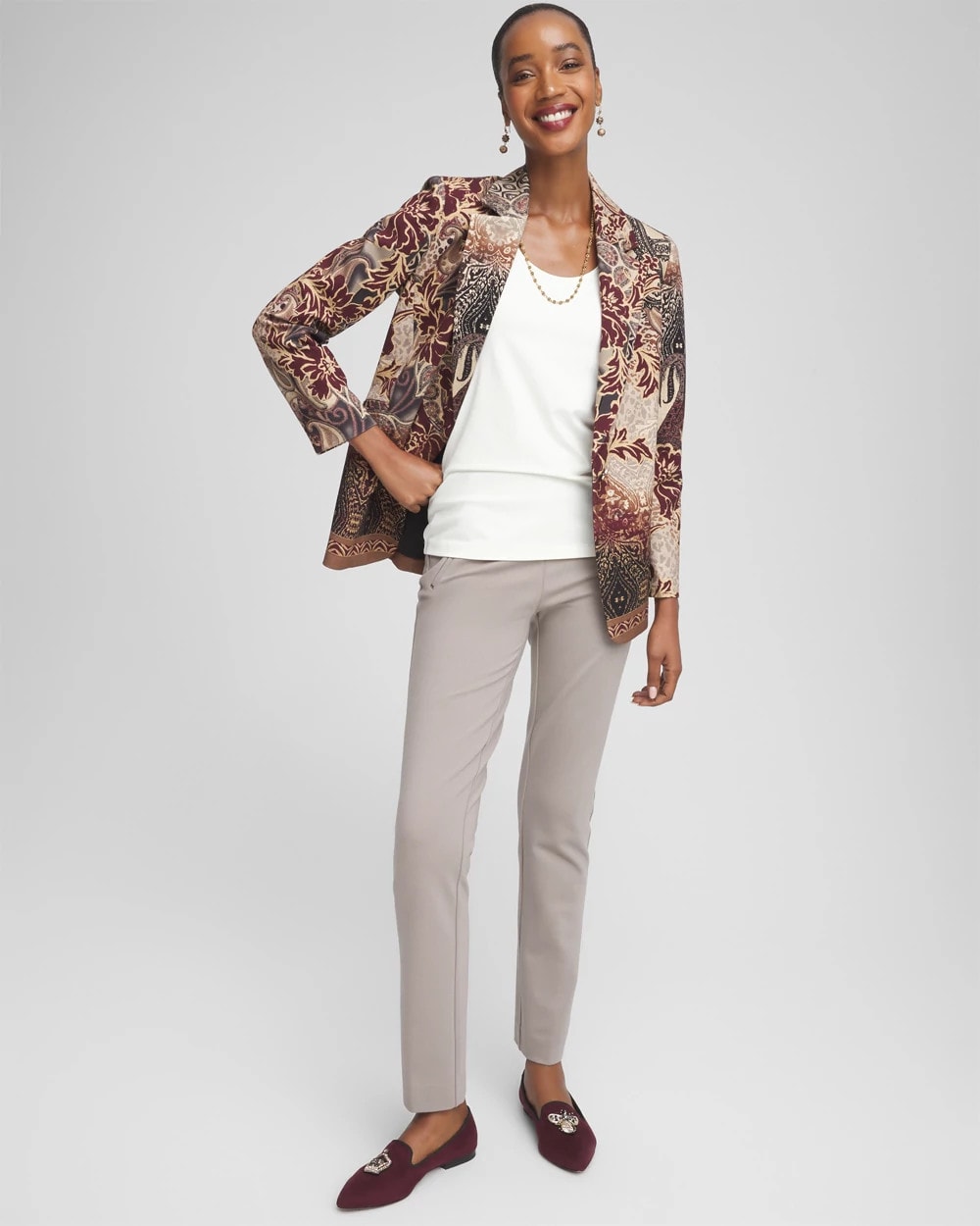 Petite Juliet Slim Trim Detail Ankle Pants ROCKY MOUNTAIN - Chico's online