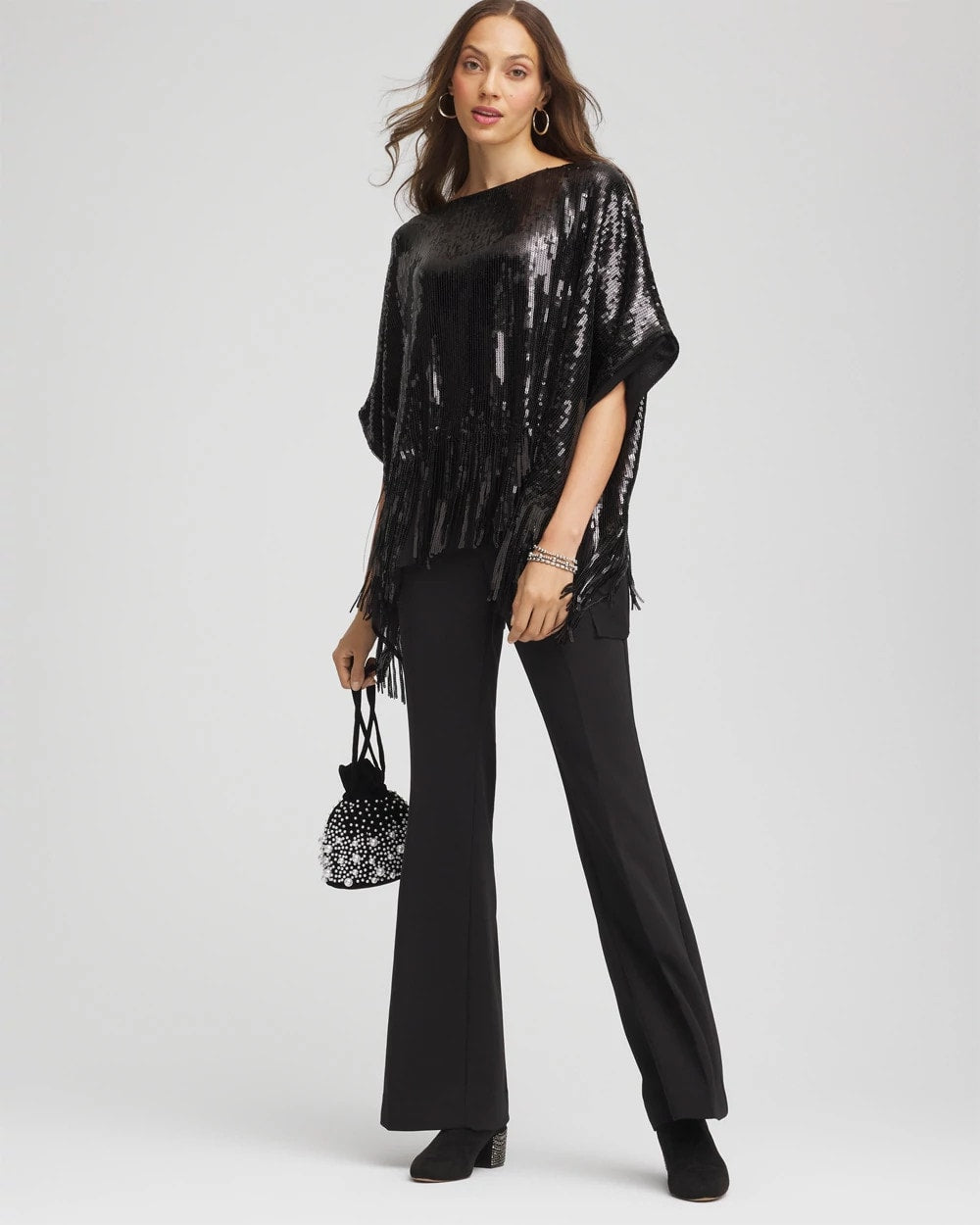 Petite Crepe Flared Trouser Pants BLACK - Chico's near me