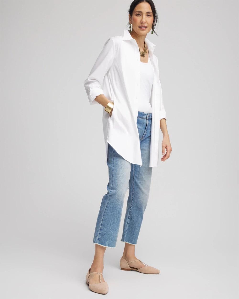 No Iron™ Pocket Tunic OPTIC WHITE - Chico's for sale