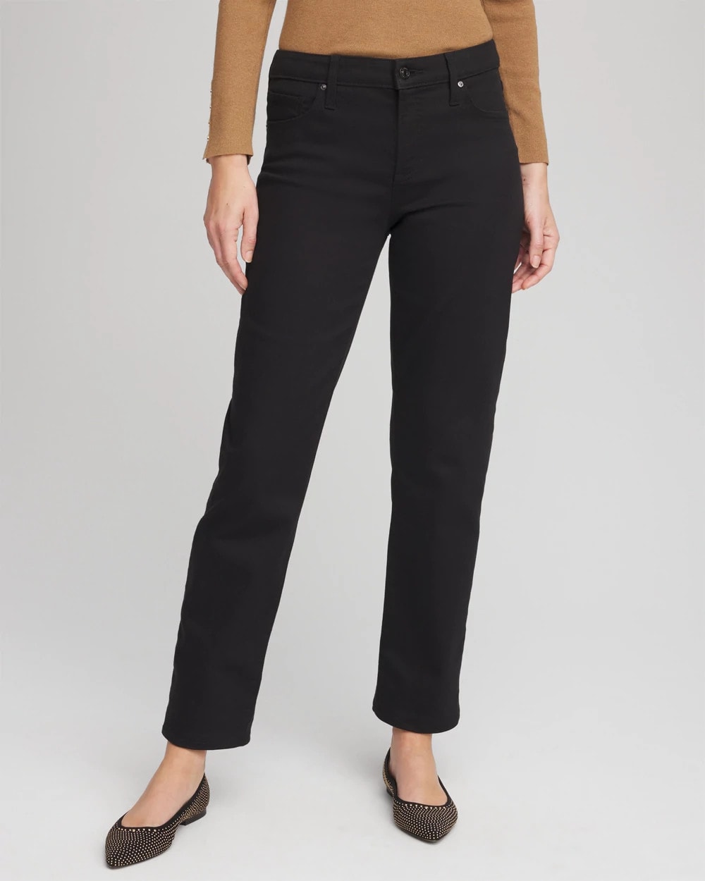 Girlfriend Straight Ankle Jeans BLACK - Chico's outlet